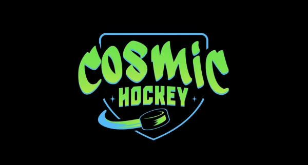 Cosmic hockey logo on black background